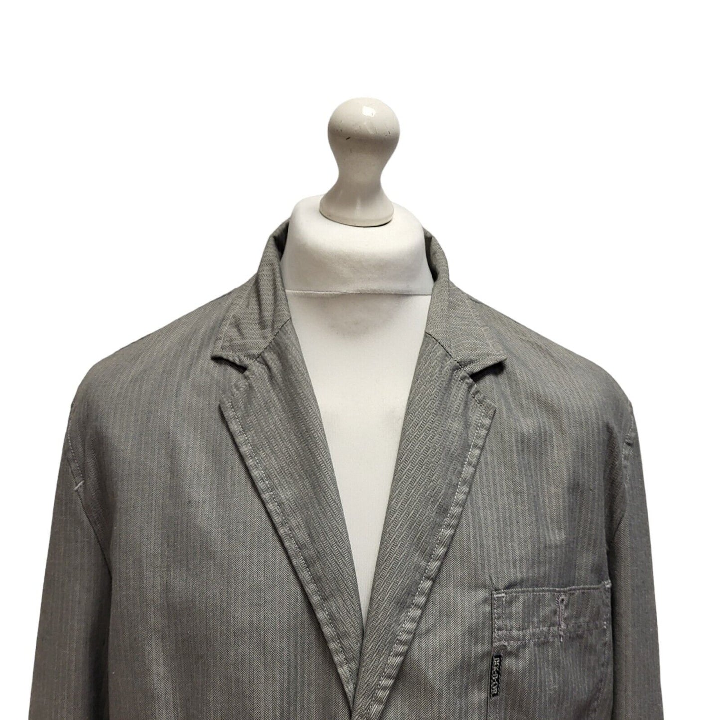 Duck & Cover Grey Cotton Suit Blazer Jacket Uk Men's 2XL 44" Bnwt BB307