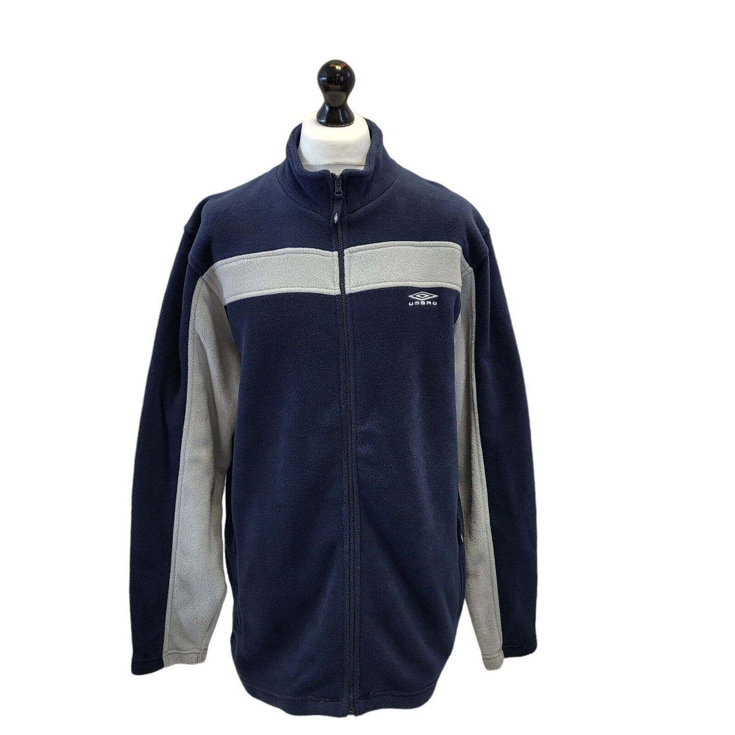 Umbro Navy Blue Grey Fleece Sports Jacket Uk Men's 2XLarge G513