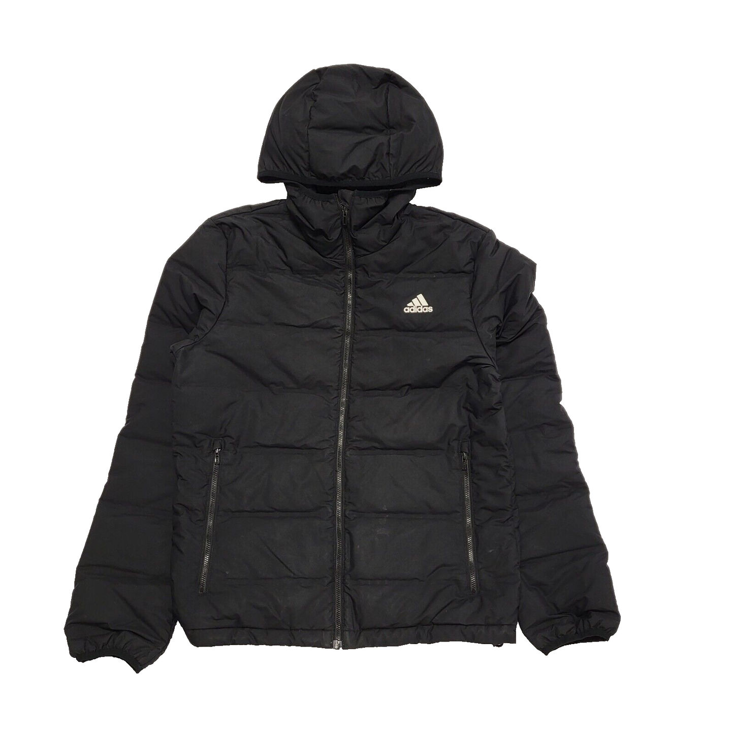 Adidas Black Zip Fasten Padded Hooded Sports Jacket UK Women's Small H924