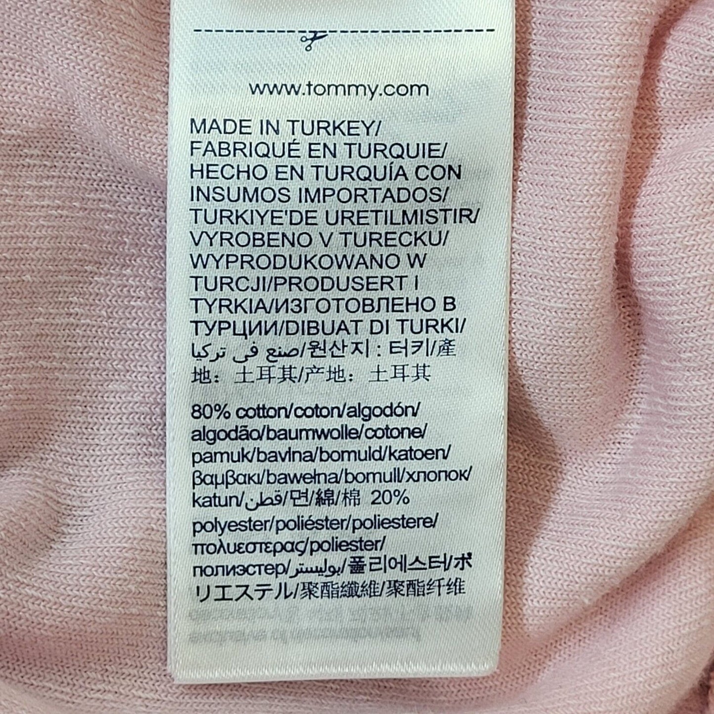 Tommy Hilfiger Light Pink Cropped Zipped Hoodie Uk Women's XL Eu 42 G242