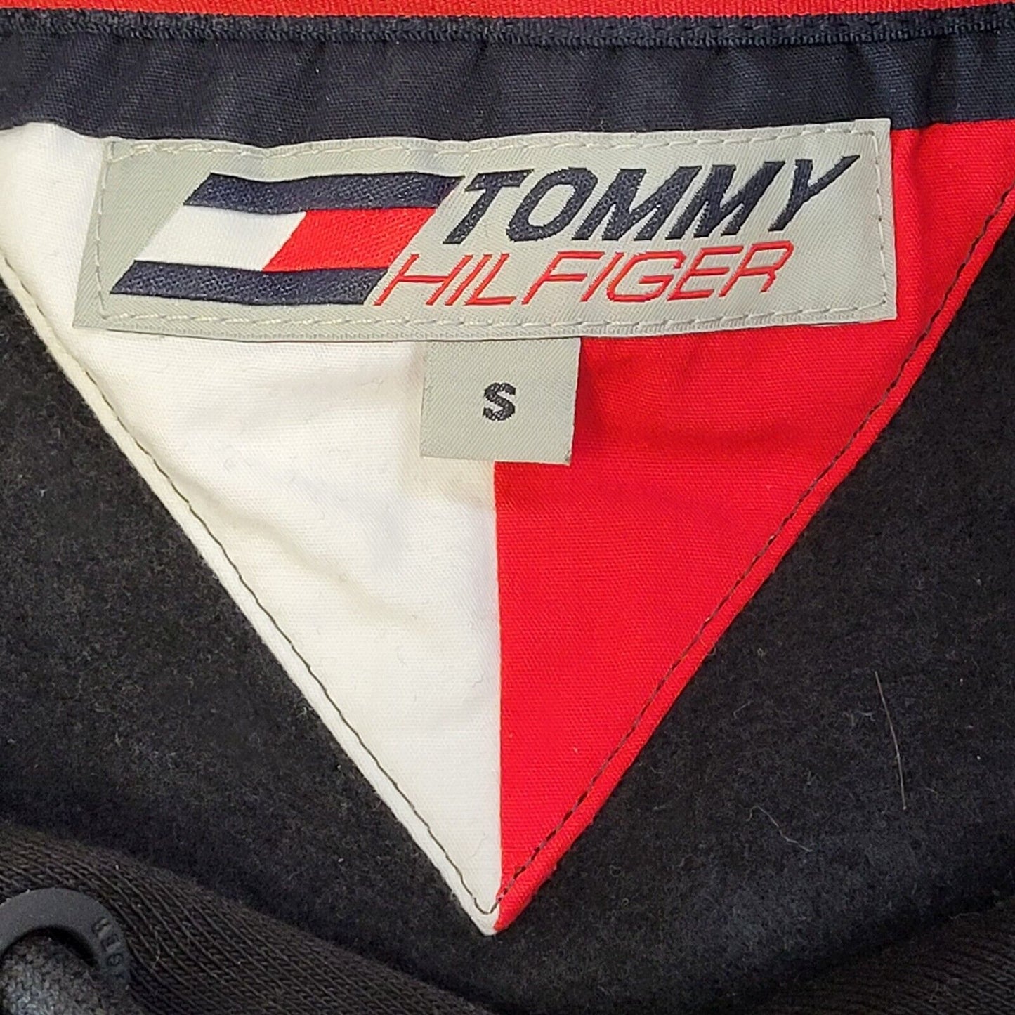 Tommy Hilfiger Hoodie Black Pullover Drawstring Mens UK S EU 48 G129