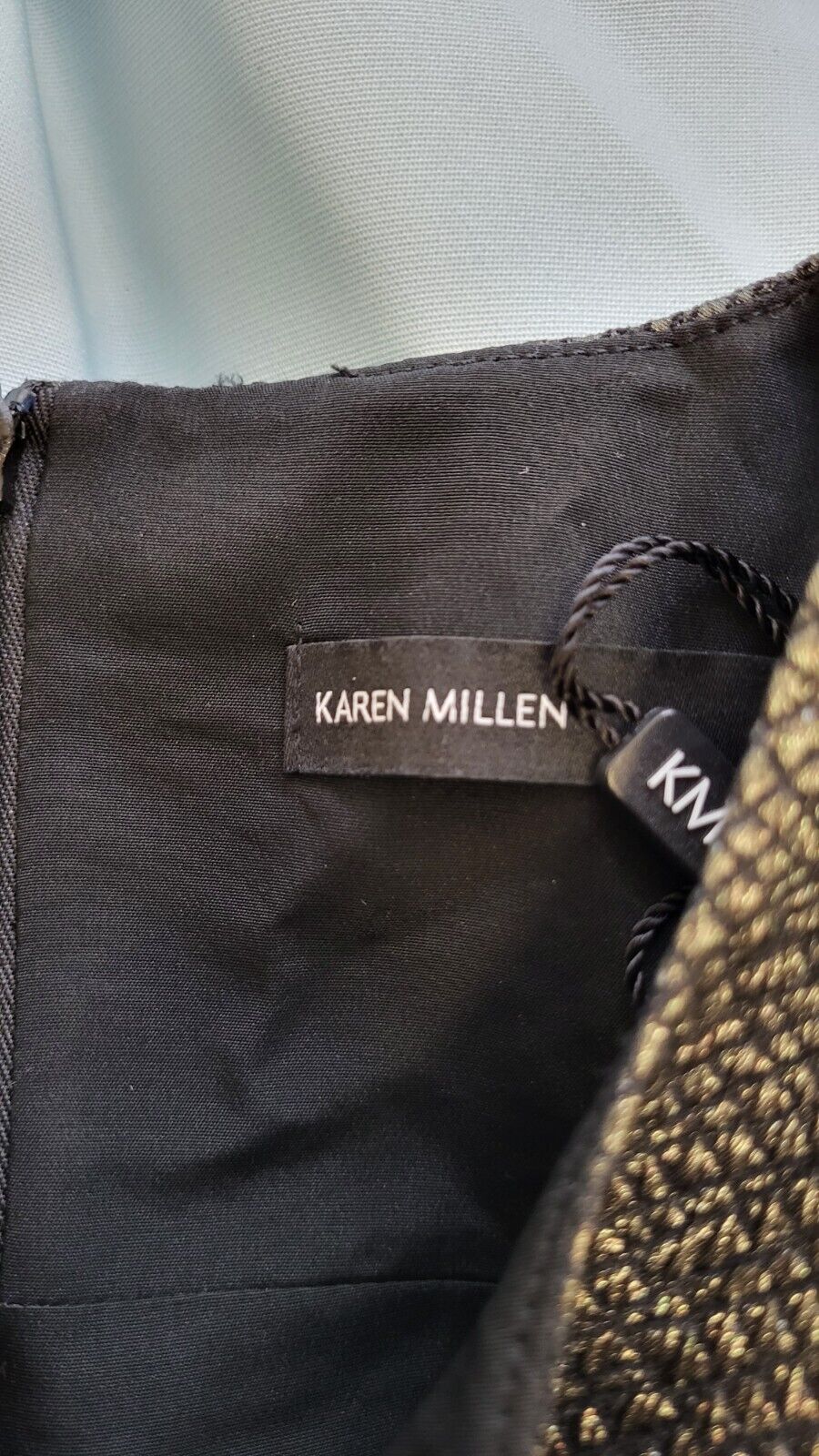 Karen Millen Grey Metallic Evening Formal A-line Dress Women's XL 14 G807