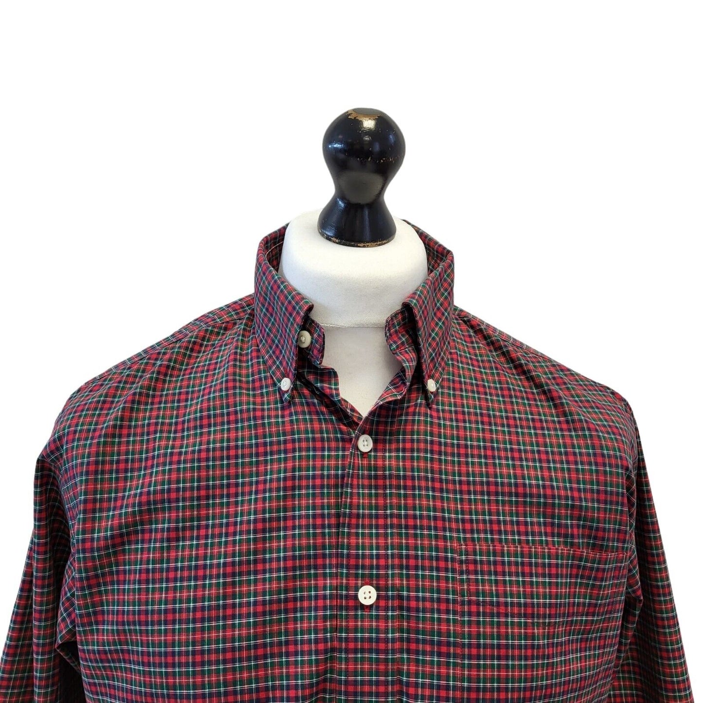 Ralph Lauren Red Green Check Long Sleeve Shirt Uk Men's Medium G583