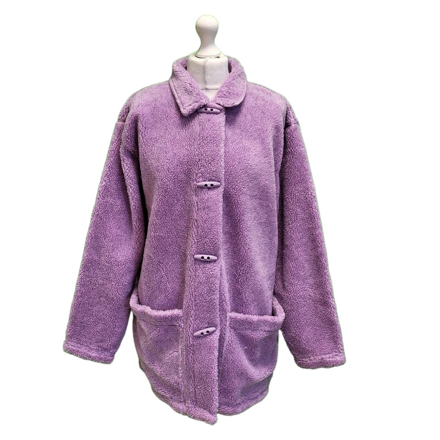 For Women Purple Faux Fur Long Sleeve Coat UK Women's 18/20 H697