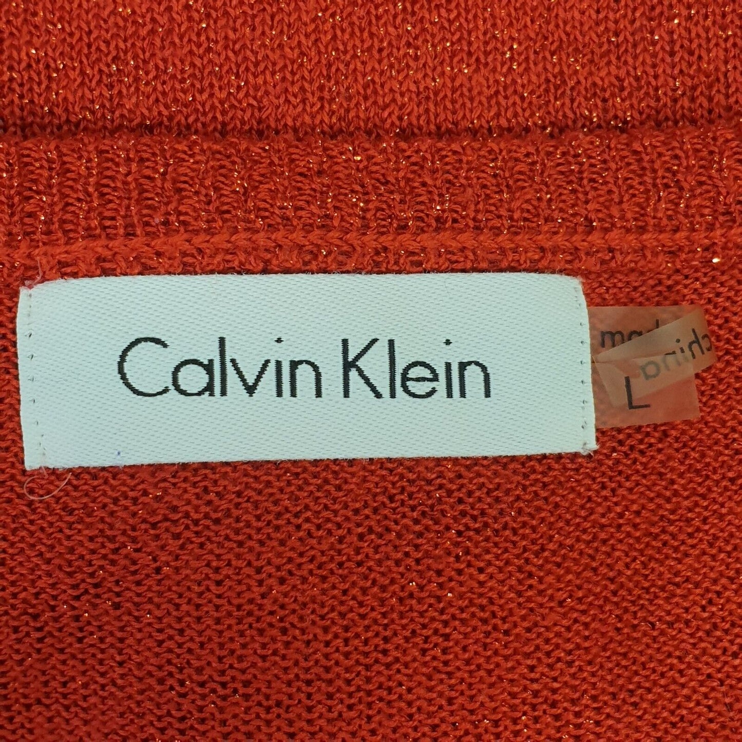 Calvin Klein Red Glitter Toggle Cardigan UK Women's Large H950