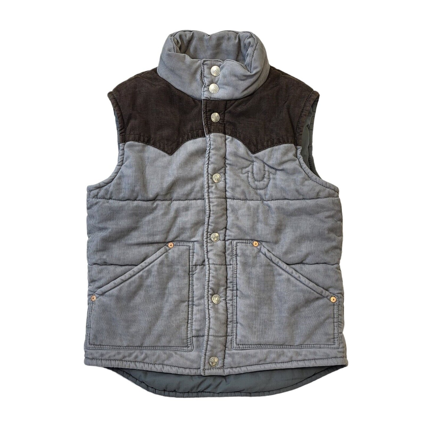 True Religion Sleeveless Gilet Body Warmer Grey Uk Men's Large G576