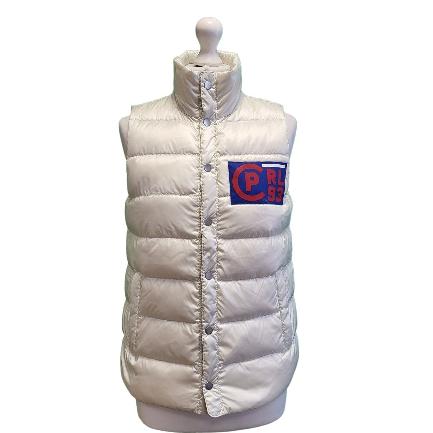 Polo Ralph Lauren Shiny White Puffer Body Warmer Gilet Vest Women's UK XS G750