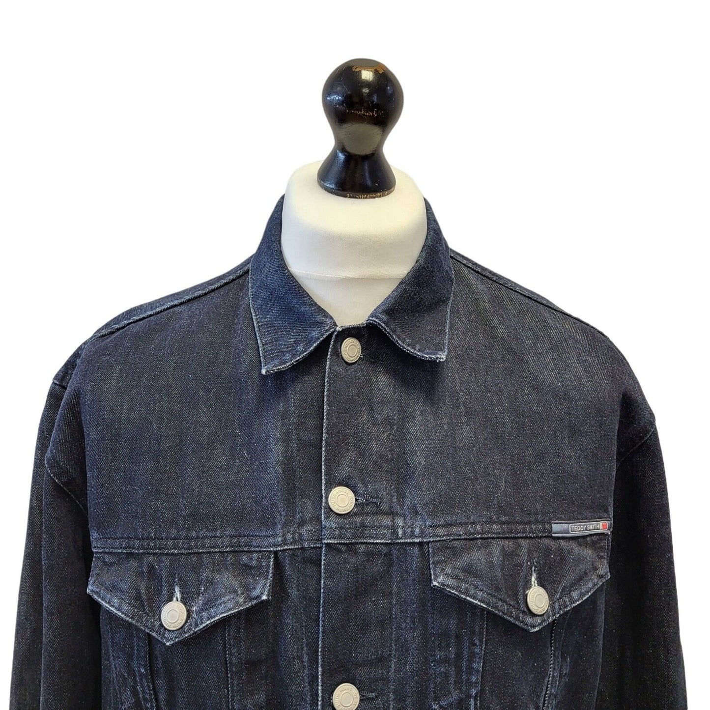 Teddy Smith Dark Blue Button-Up Denim Jacket Uk Men's XL Eu 56 G310