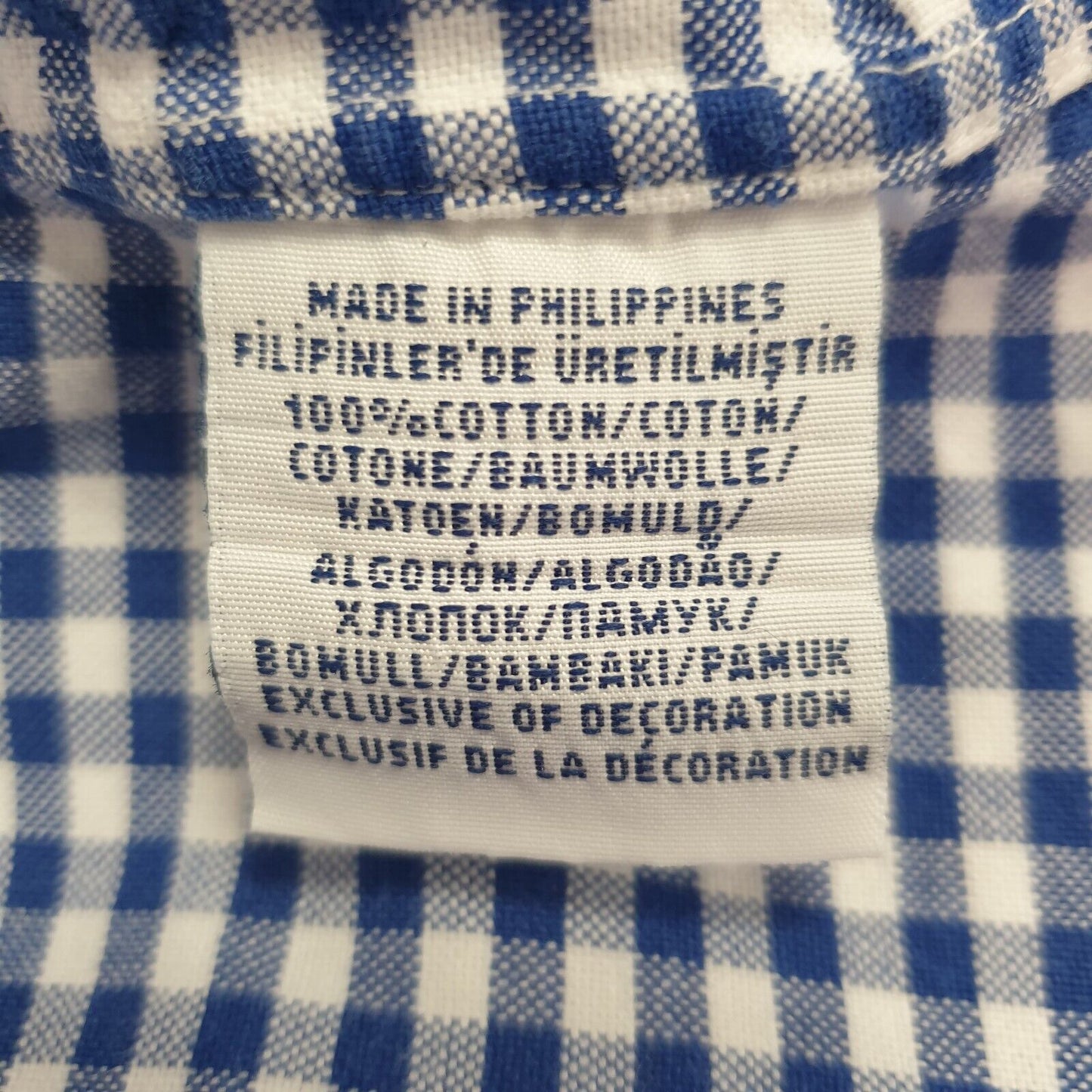 Polo Ralph Lauren Blue White Check Classic Fit Men's Shirt Uk M Eu 50 G73