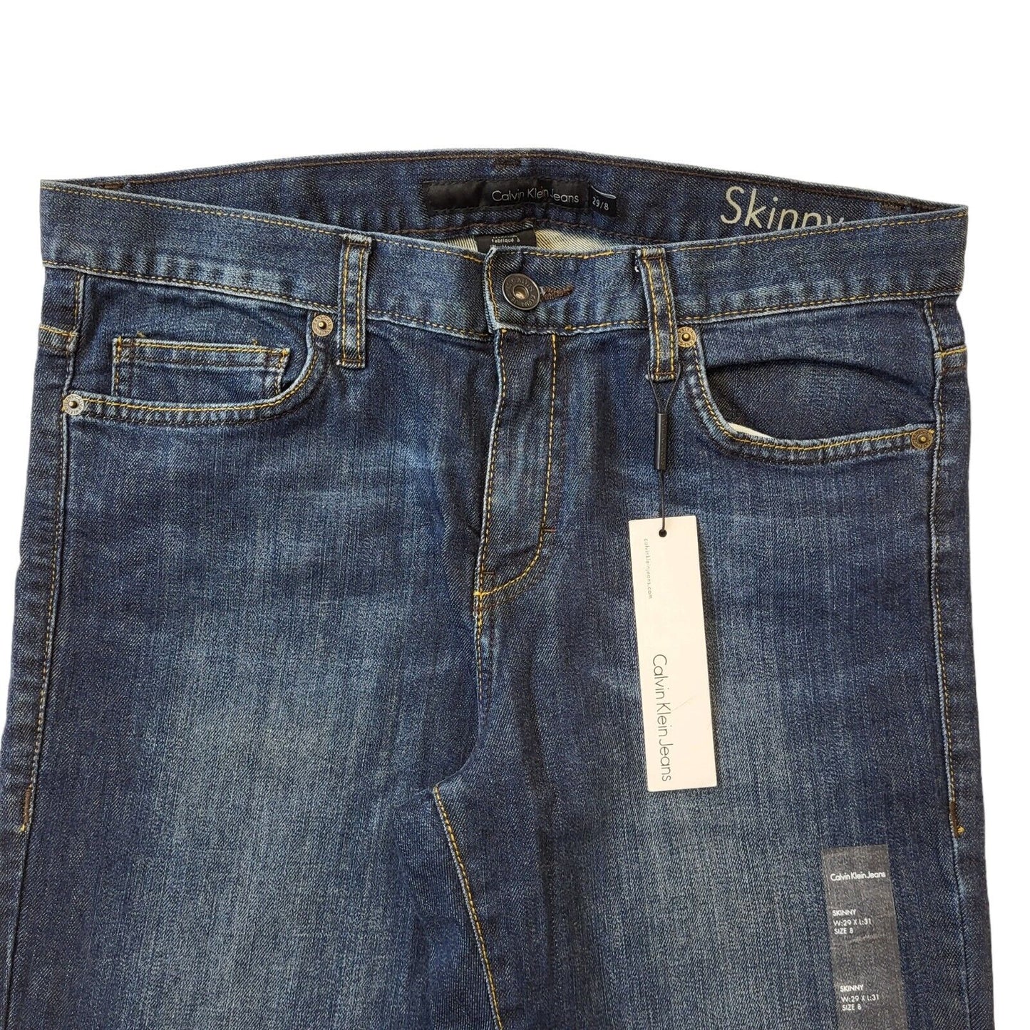 Calvin Klein Dark Blue Straight Denim Jeans UK Women's 10 BNWT W29 L31 G430