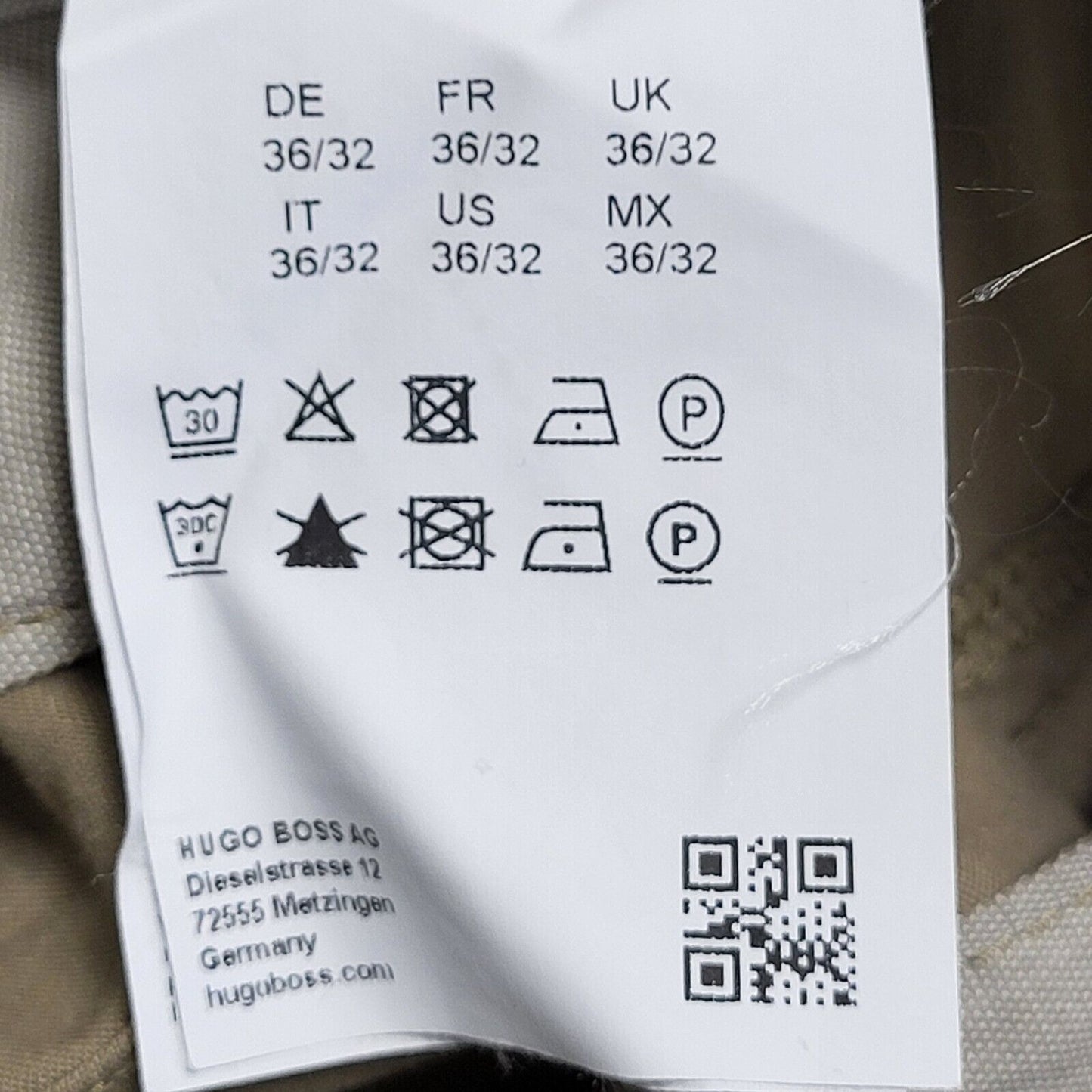 Hugo Boss Beige Straight Leg Chino Trousers Uk Men's xL W36 L32 H781