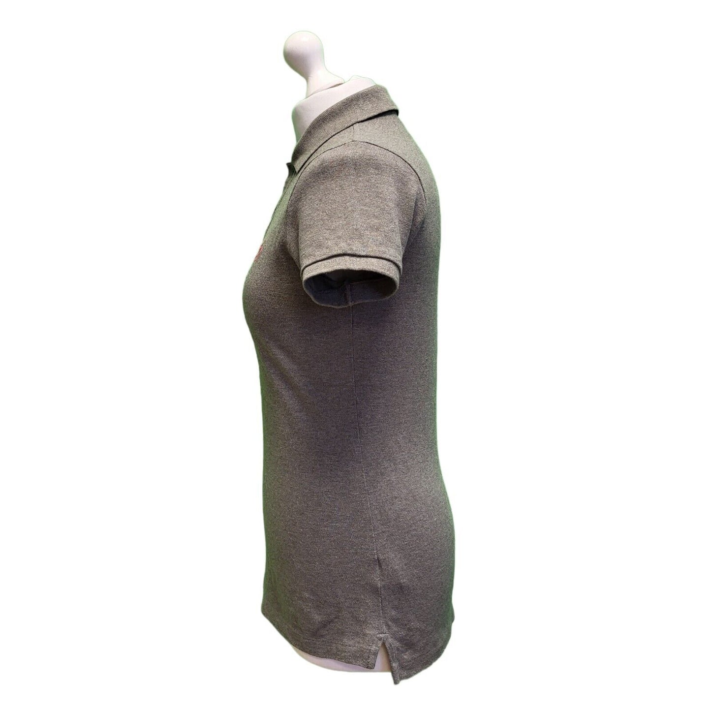 Ralph Lauren Grey Skinny Polo Shirt Women's UK Medium H679