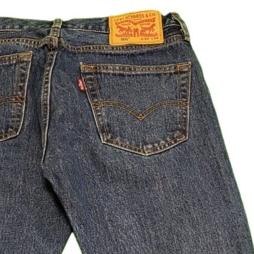 Levi's 505 Blue Slim Straight Zipper Fly Denim Jeans Men's UK XS W29 L32 H528