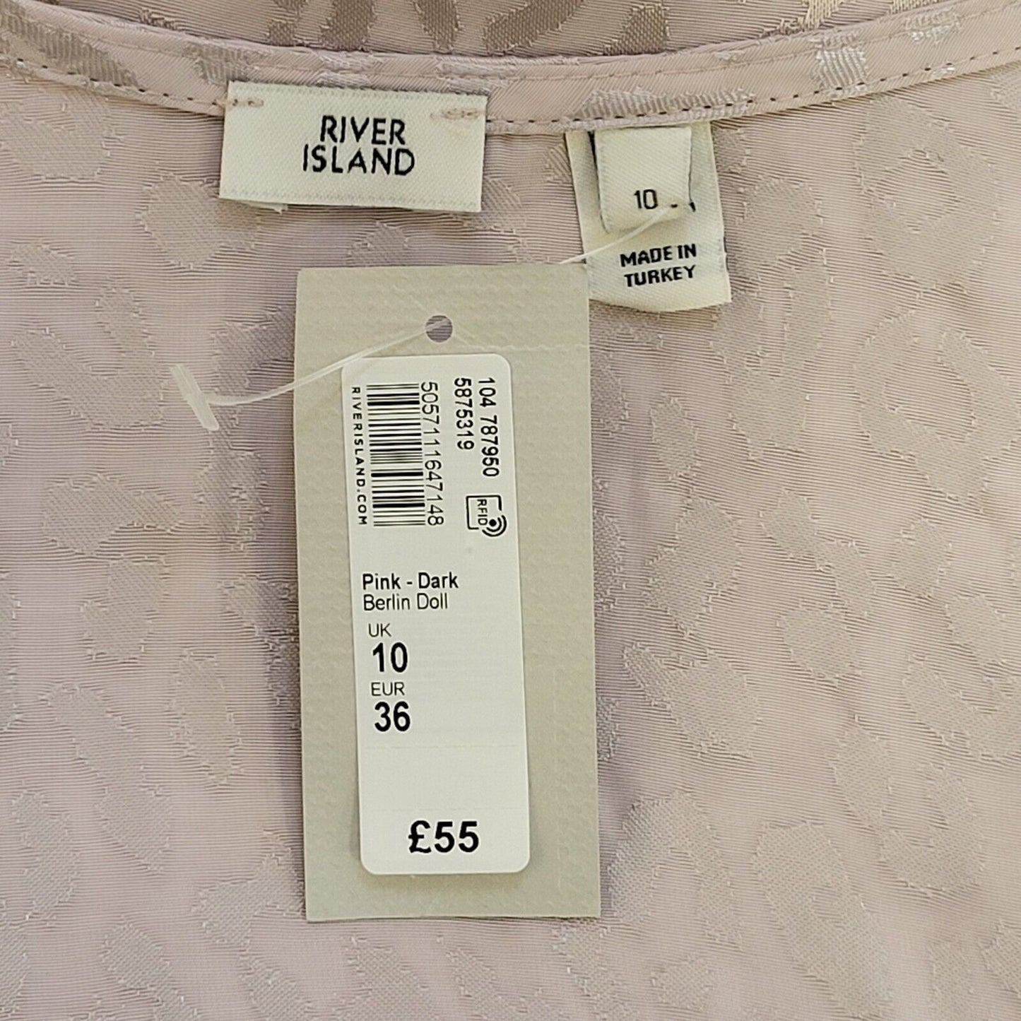 River Island Pink Dark Berlin Doll Evening Dress Women's UK 10 BNWT BB407