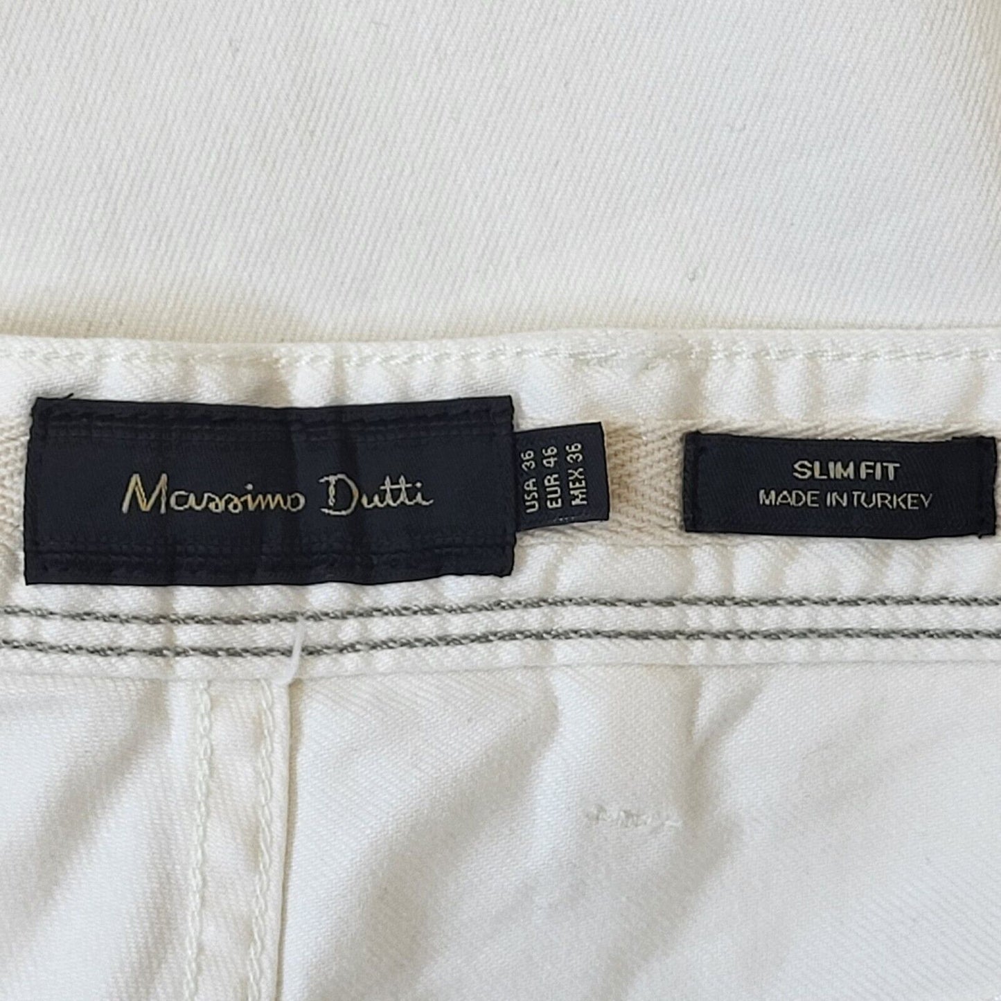 Massimo Dutti White Straight Leg Denim Jeans Uk Men's XL W36 L33 Bnwt G185