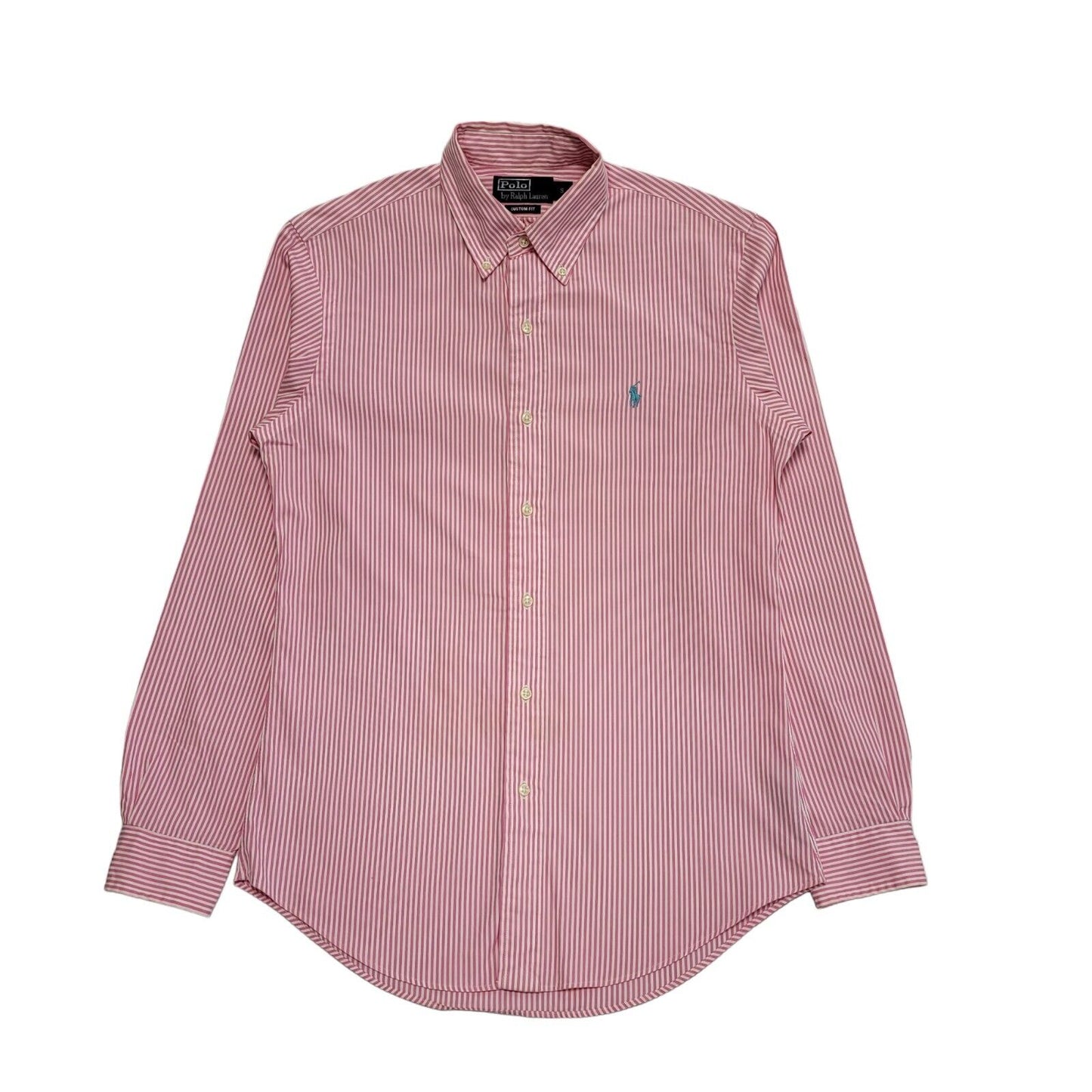 Ralph Lauren Pink White Striped Long Sleeve Custom Shirt Men's UK S eu 46 H380