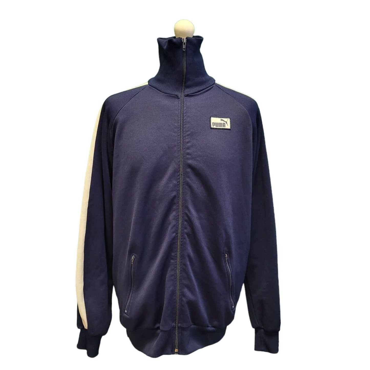 Puma Navy White Zip Sports Tracksuit Top Jacket Men's uk XL eu 56 H207