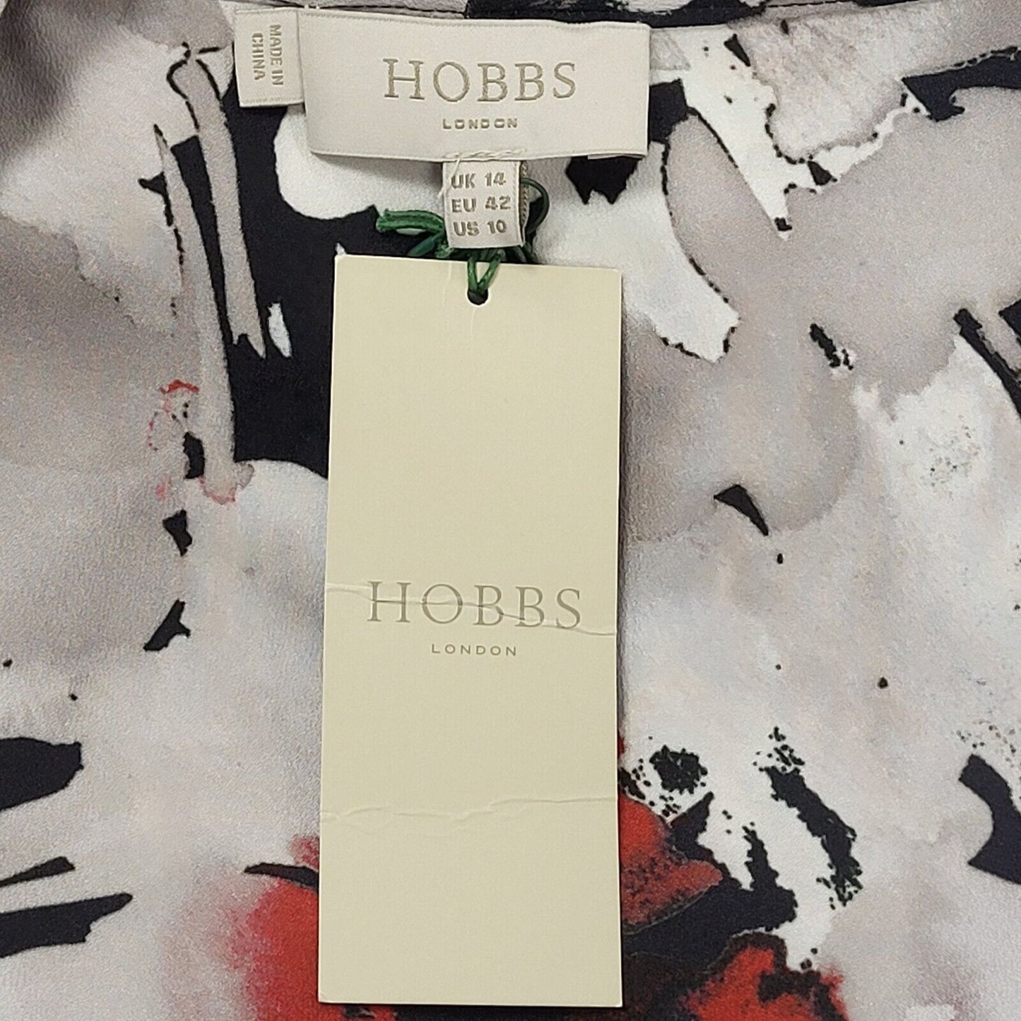 Hobbs Black Red Floral Sleeveless Fit & Flare Dress UK Women's 14 Bnwt BB338