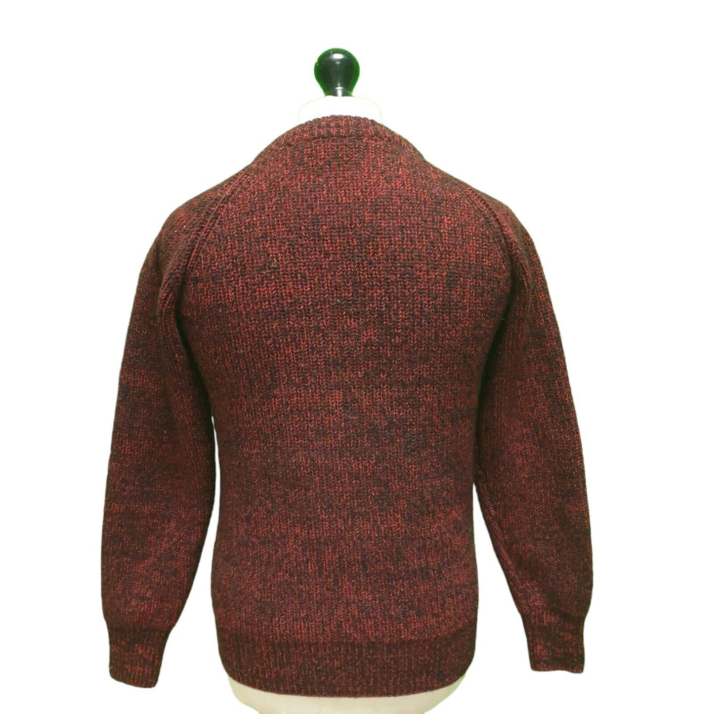 Vintage Burgundy L/Sleeve Knit Crew Neck Casual Jumper Men's UK XS H919