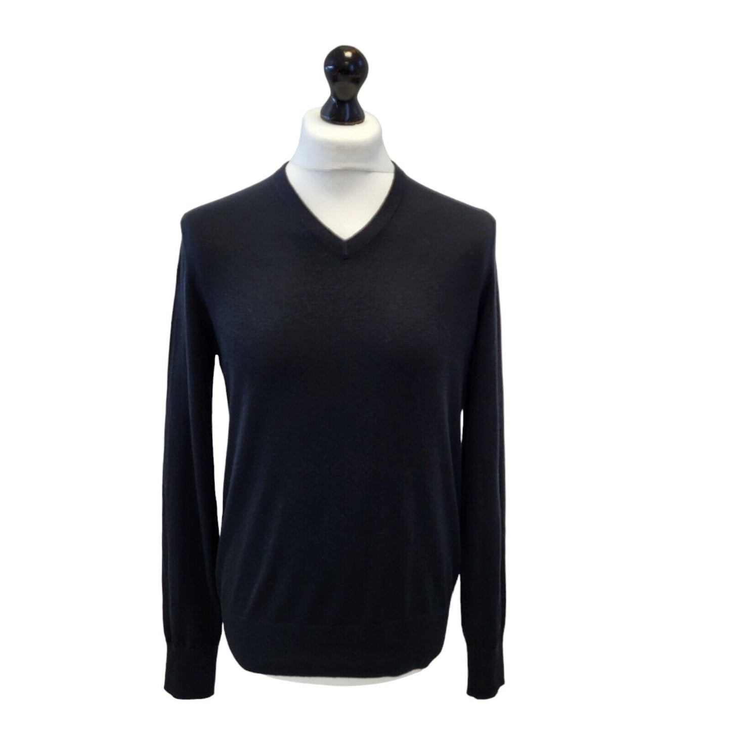 Banana Republic Black V-Neck Silk Blend Jumper Uk Men's Medium G494