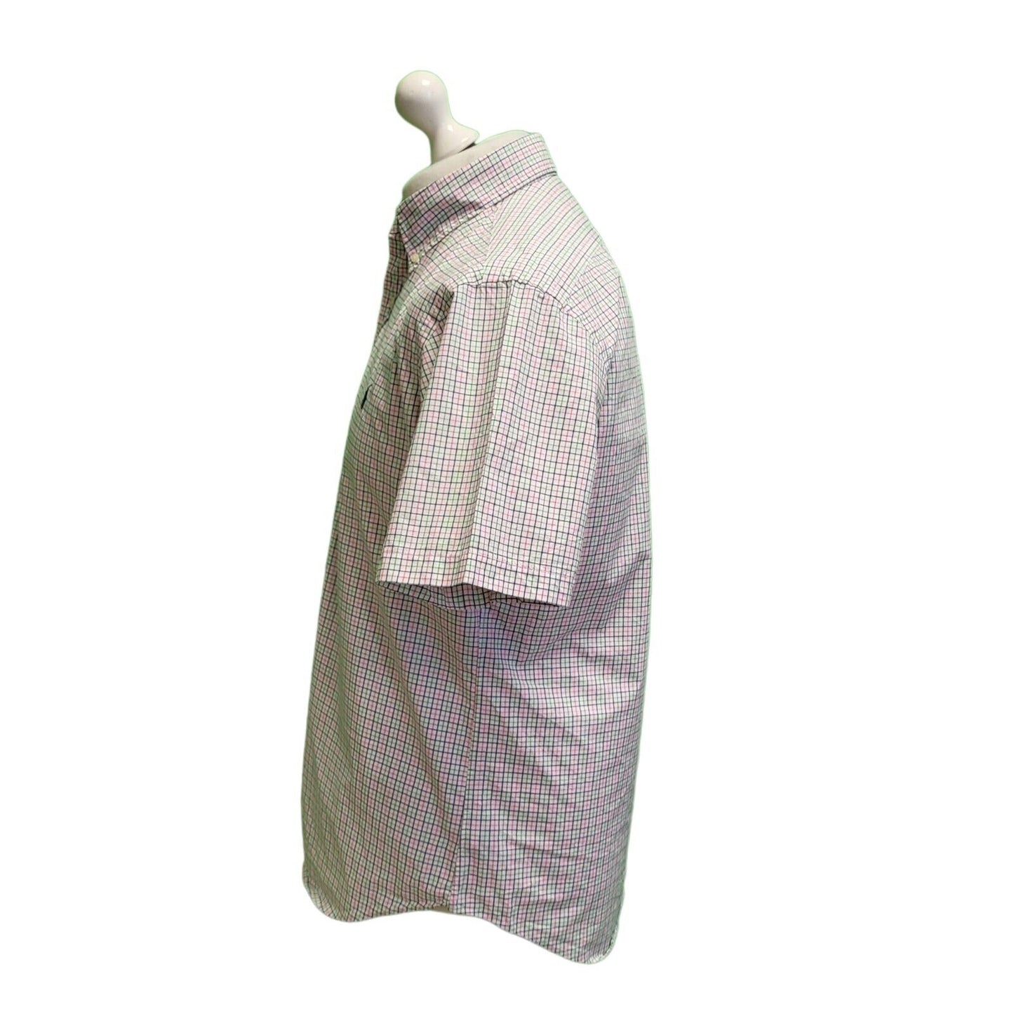 Ralph Lauren White Pink Blue Check S/Sleeve Shirt Men's UK M eu 50 H377