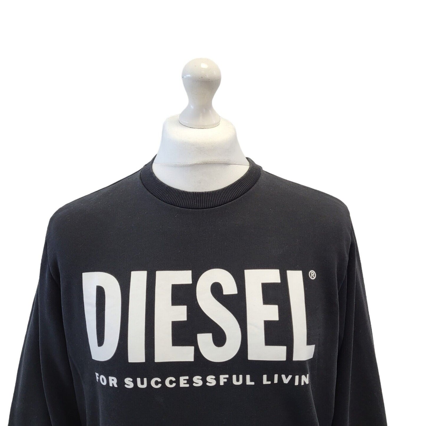 Diesel Black Spell Out Retro Long Sleeve Casual Sweatshirt Men's Uk M H102