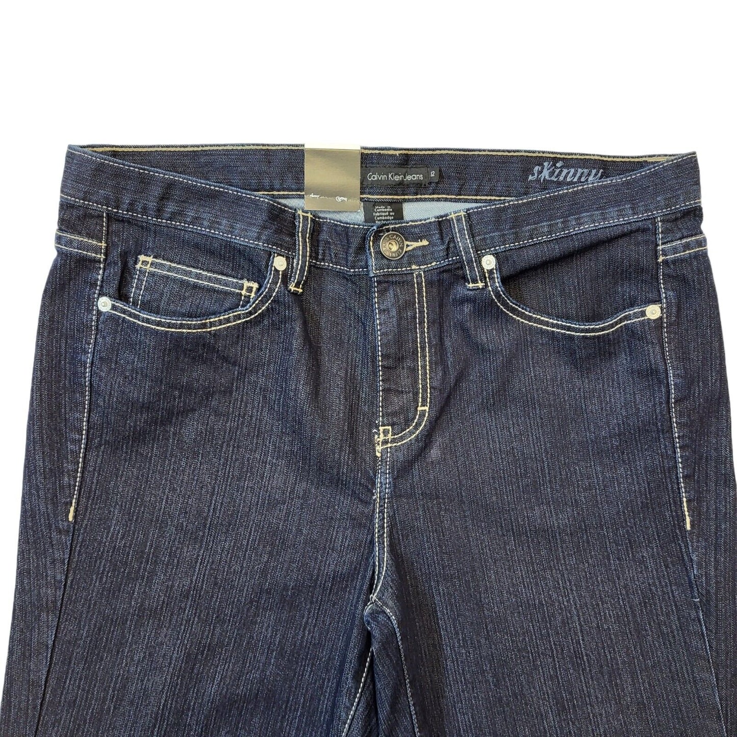 Calvin Klein Dark Blue Skinny Denim Jeans UK Women's 12 W30 L31 Bnwt G210