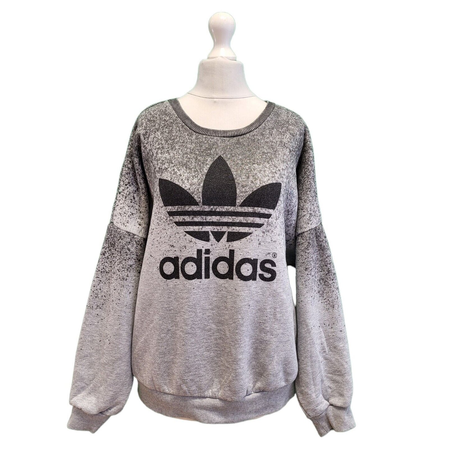 Adidas Grey Round Neck 3/4 Sleeve Over-sized Sweatshirt Women's UK 8 S G788