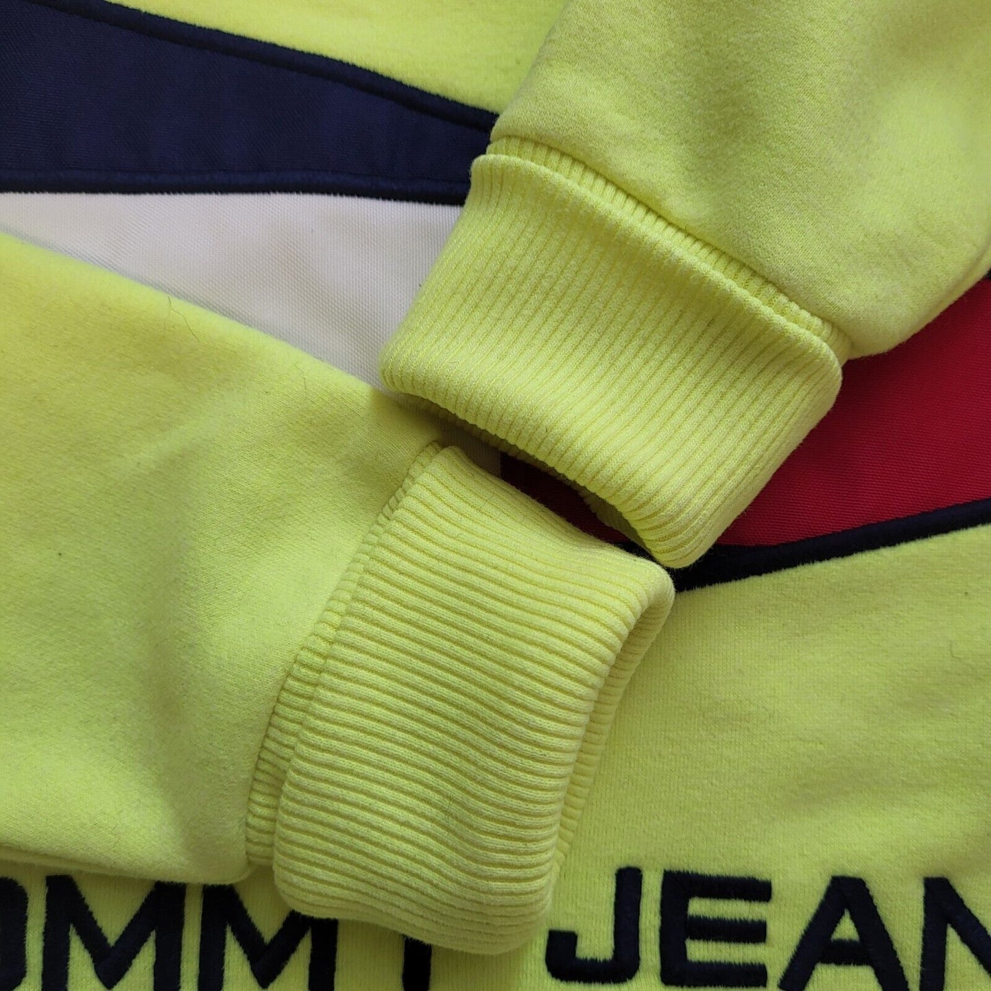Tommy Jeans Yellow Spell Out Long Sleeve Sweatshirt Women's UK XS 8 EU 34 H142