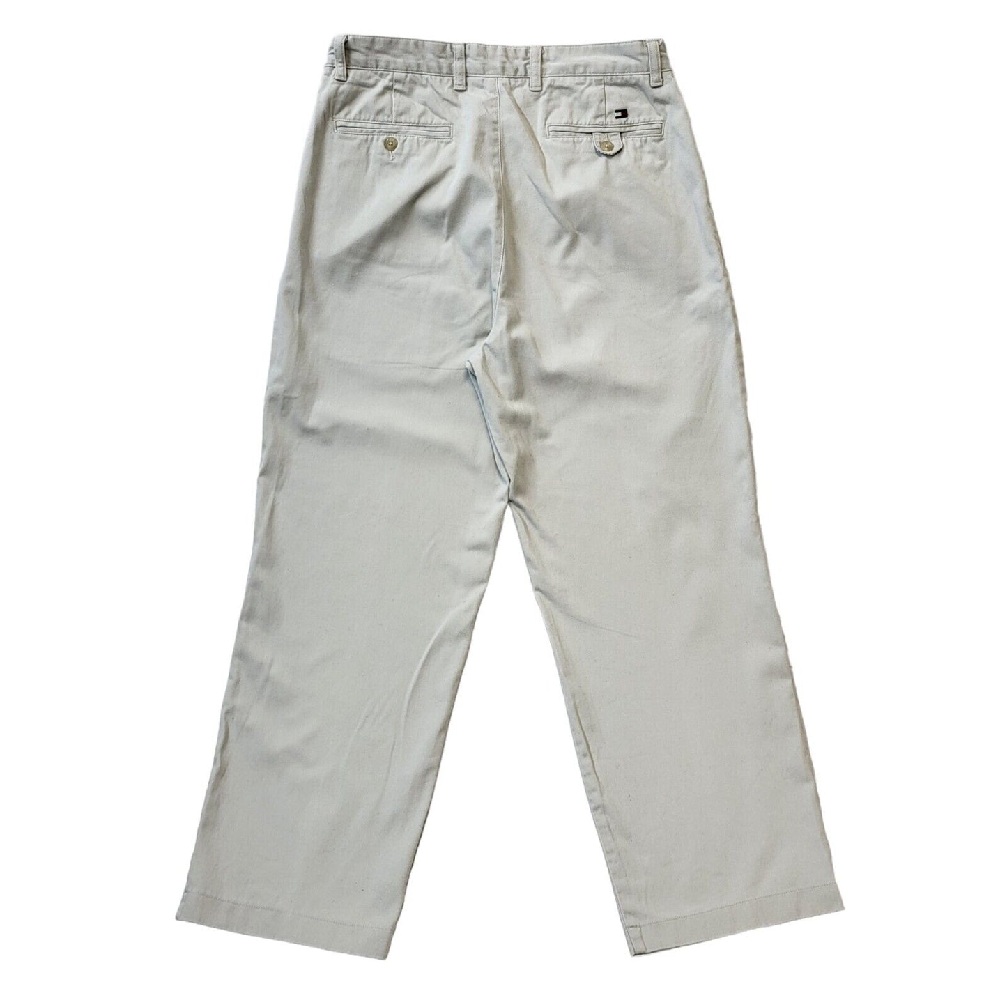 Tommy Hilfiger Beige Straight Leg Formal Chino Trousers Uk Men's L W34 L30 G537