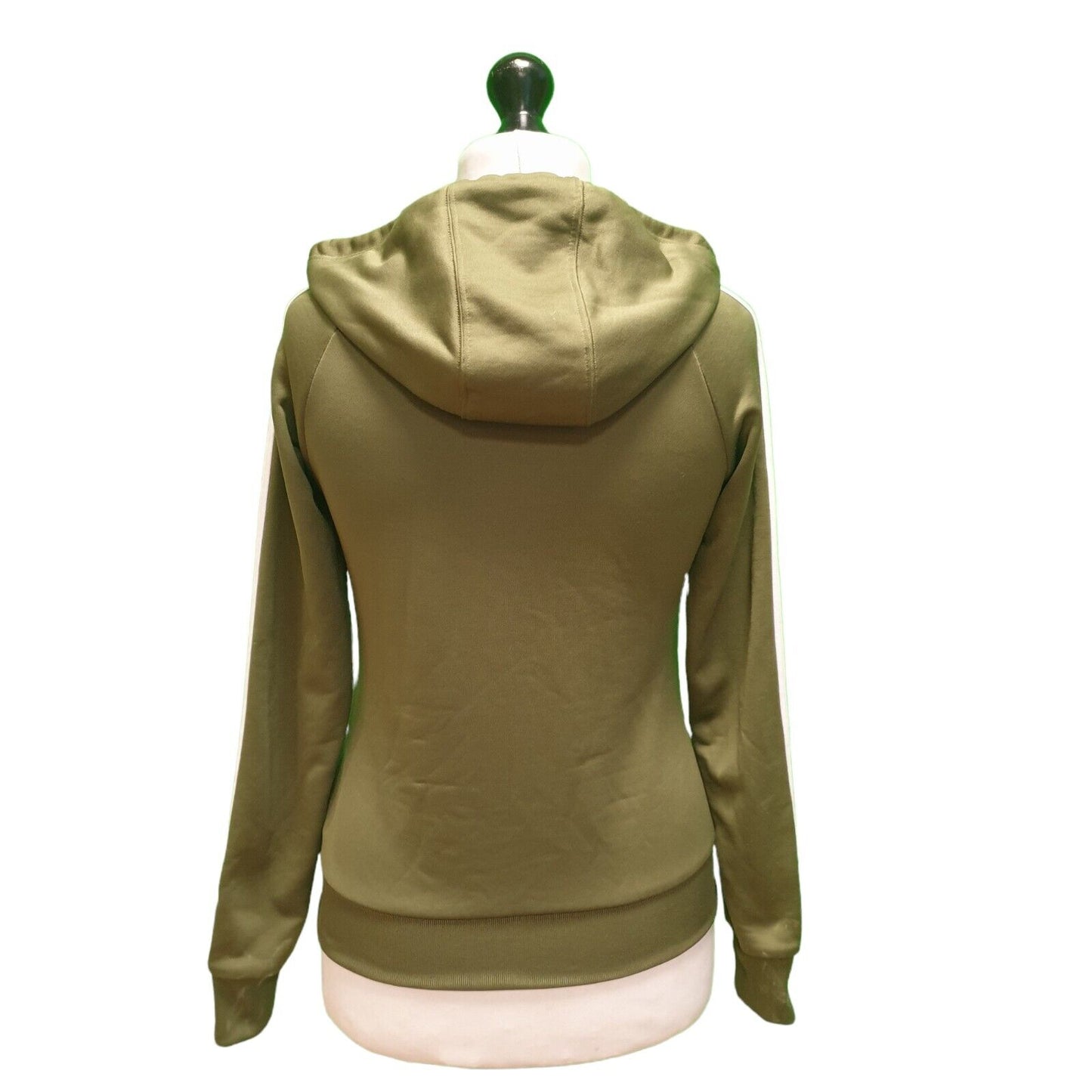 Adidas Green Zipped Drawstring Tracksuit Hoodie Women's Uk 8 S EU 32 H934