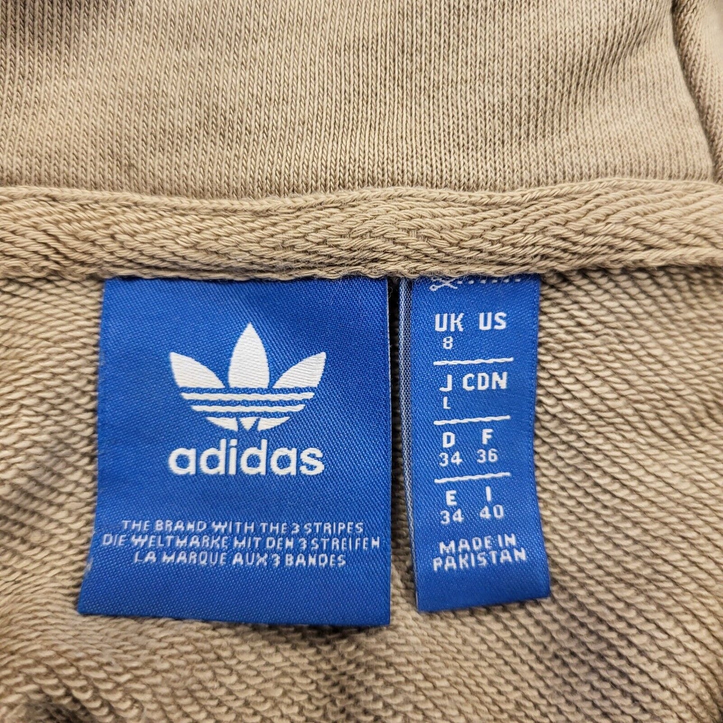 Adidas Beige White Drawstring Over-sized Hooded Sweatshirt Women's UK 8 S G782