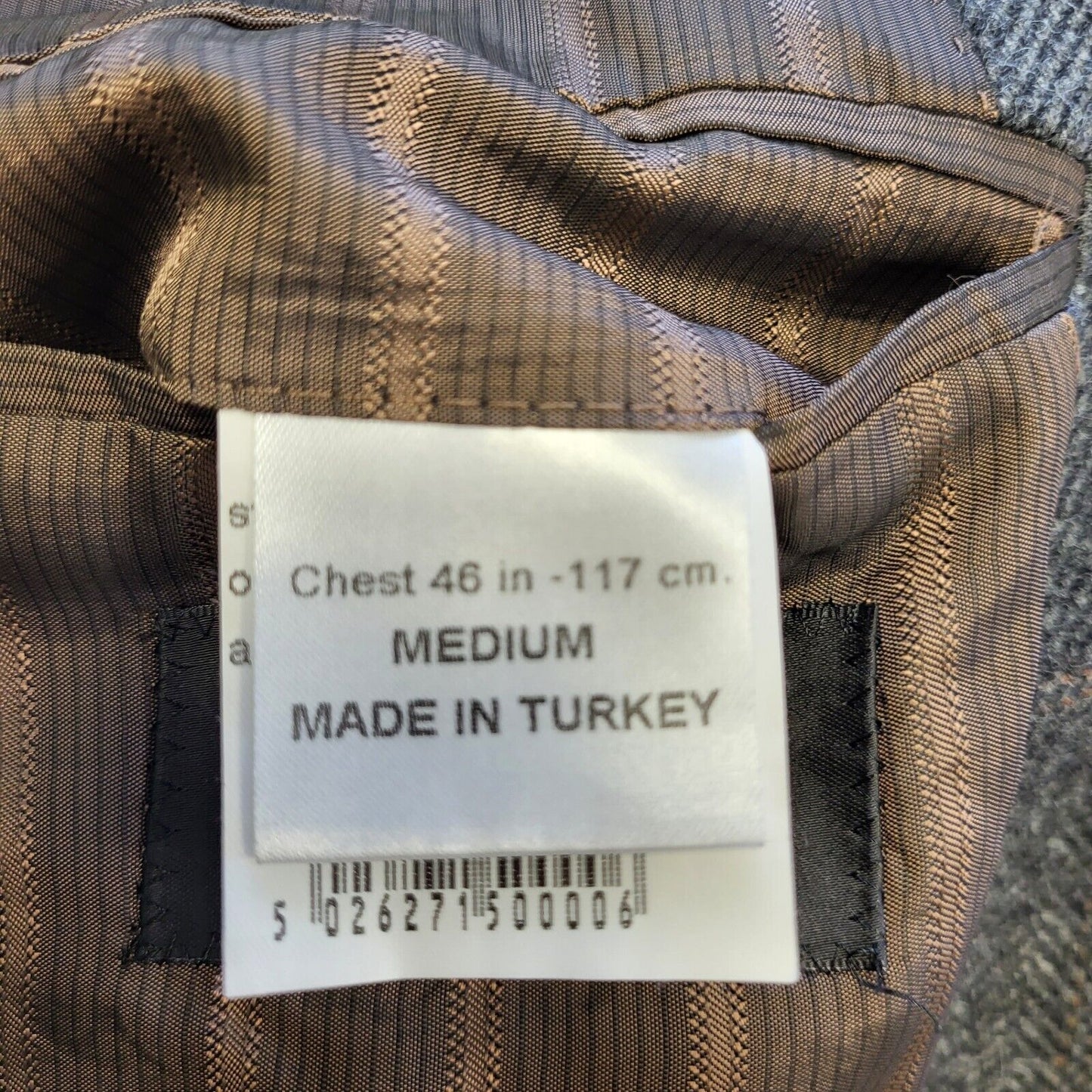 Balmain Brown Grey Check Wool Collared Suit Blazer Jacket Men's uk XL H84