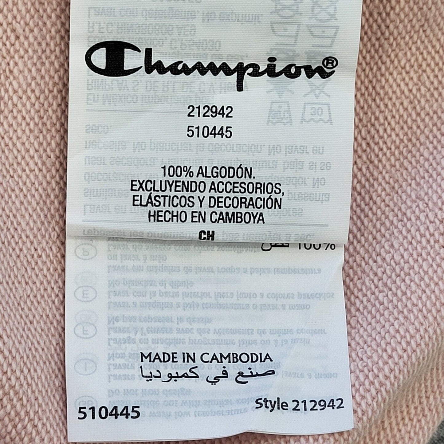 Champion Pink Round Neck Long Sleeve Over-sized Sweatshirt Women's UK 8 S G785