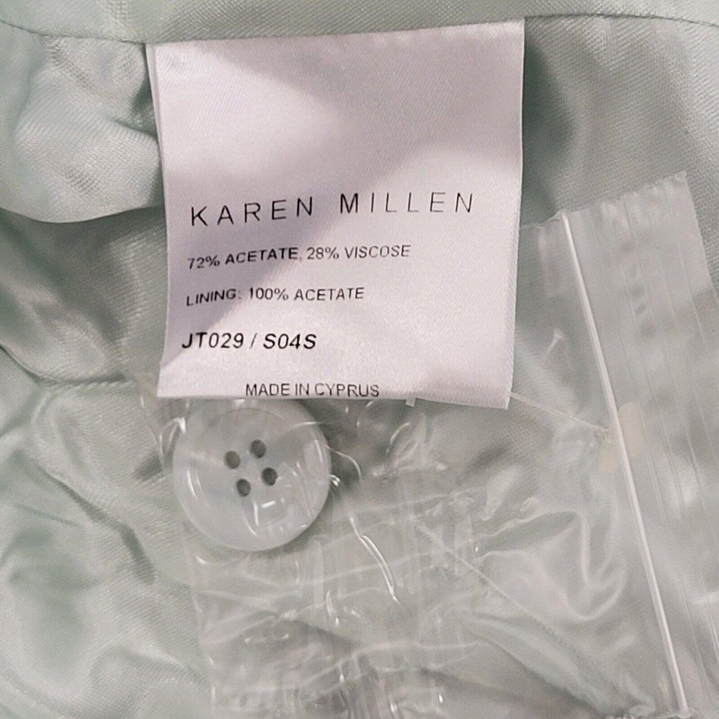 Karen Millen Light Blue Button Formal/Casual Coat UK Women's 14 BB319