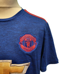 Adidas Blue Slim Fit Manchester Utd Chevrolet Football Top Men's uk L G908