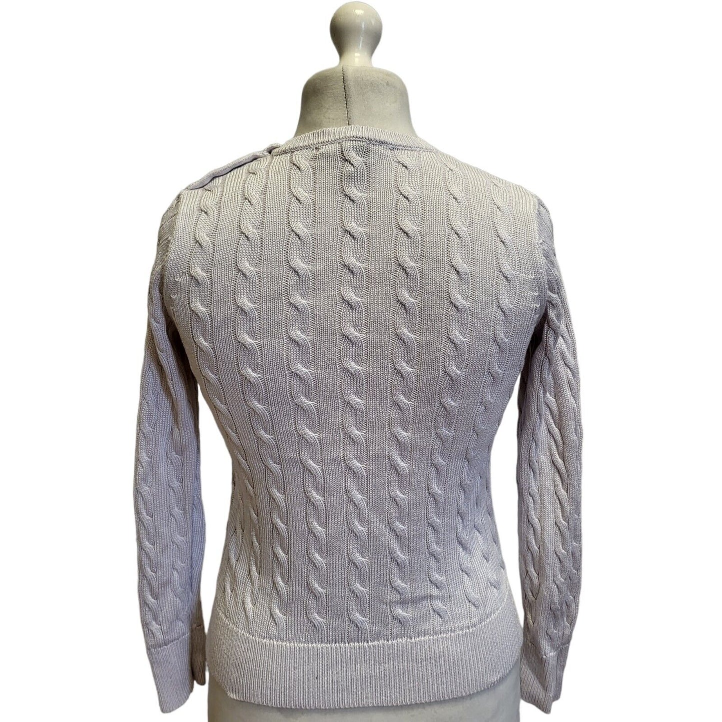 Polo Ralph Lauren White Round Neck Jumper Uk Women's XS Eu 34 G3