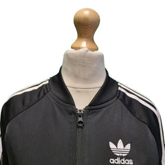 Adidas Black White Trim Zipped Tracksuit Top Jacket Women's UK 6 XS G784