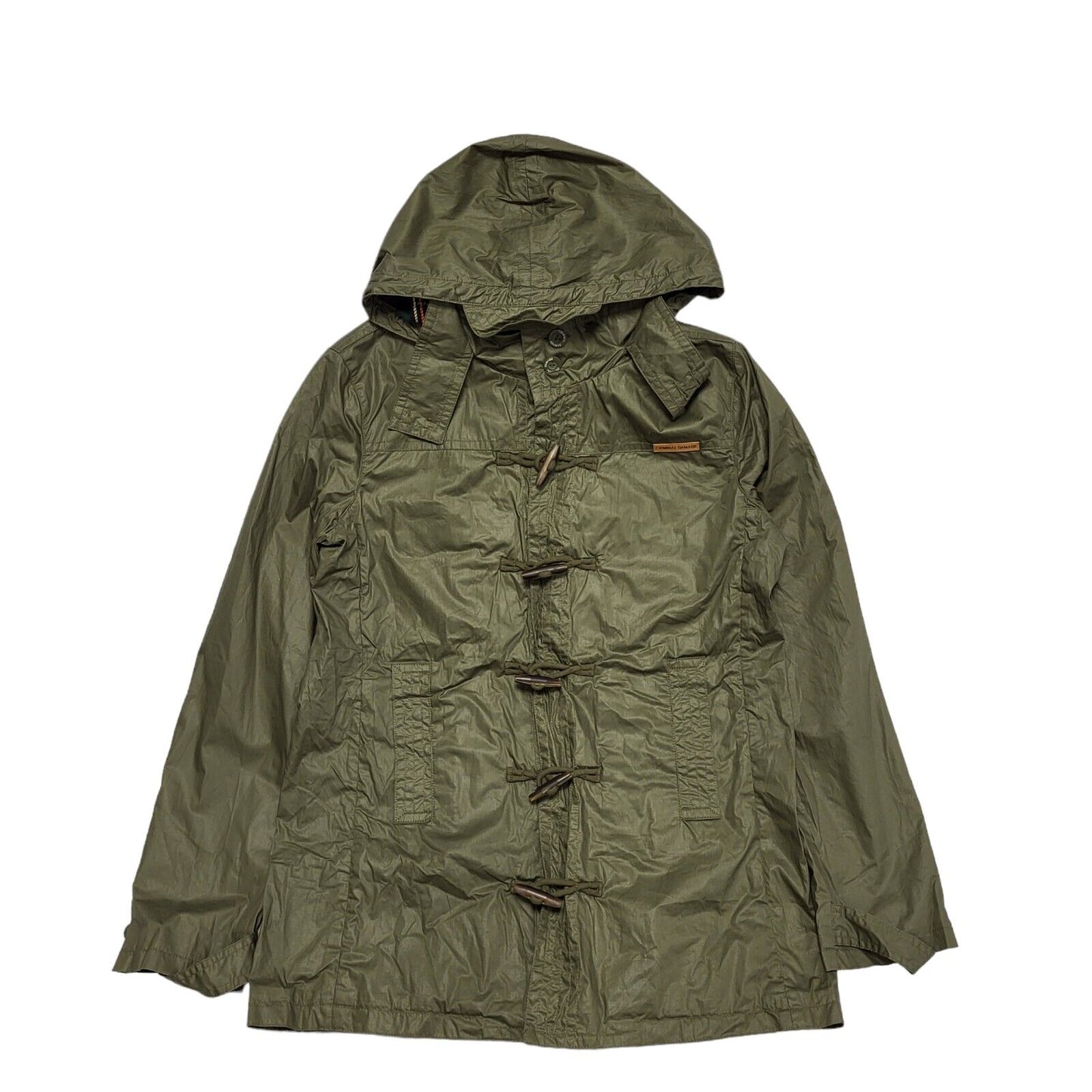 Criminal Damage Green Button Hooded Jacket Uk Men's Large BB327