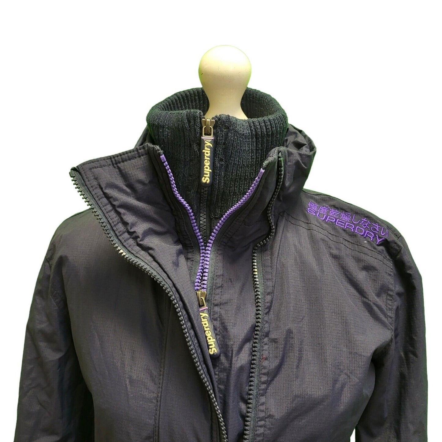 Superdry Wind Cheater Navy Blue Zipped Jacket Women's UK xS H608
