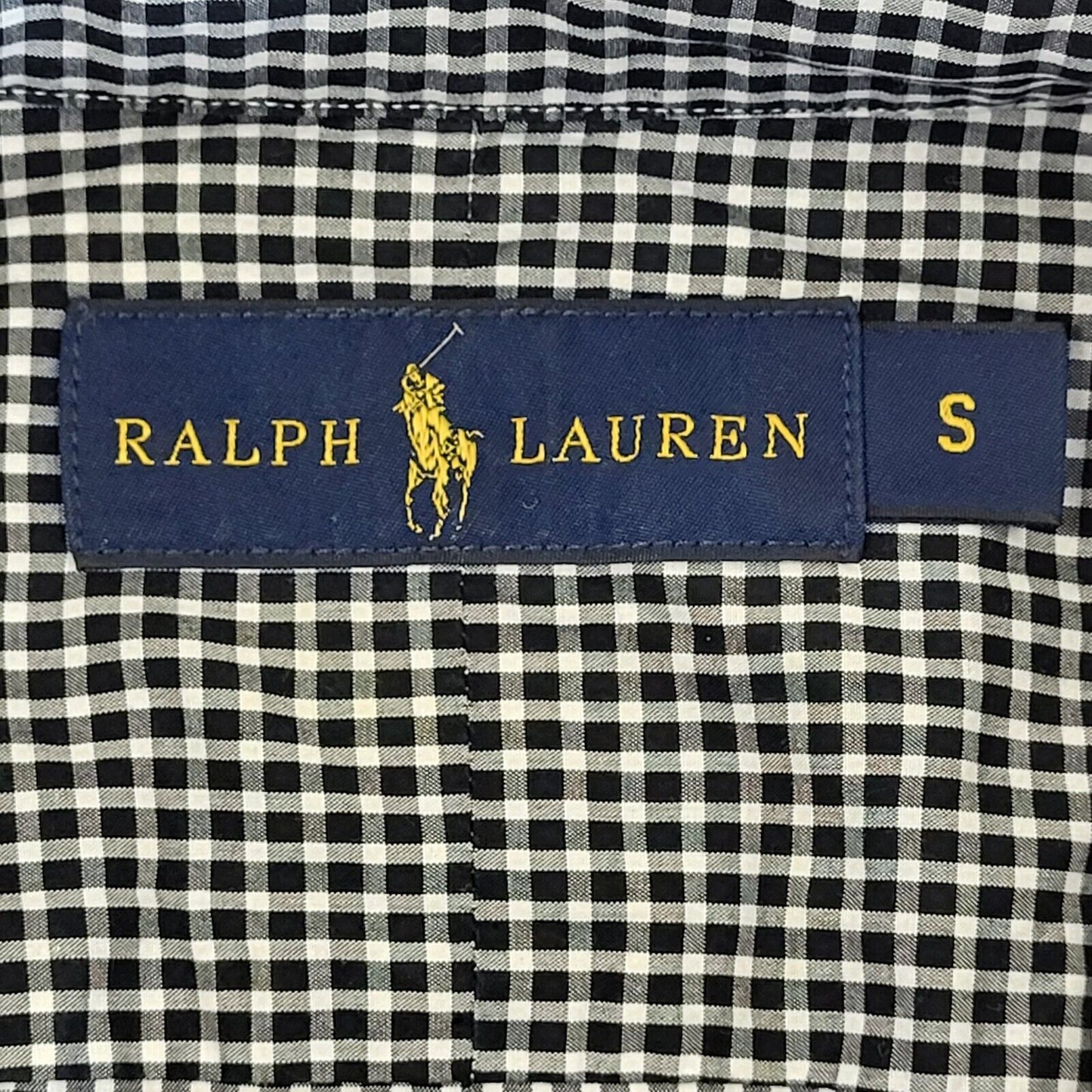 Polo Ralph Lauren Black White Check Long Sleeve Shirt Uk Men's S Eu 46 G288
