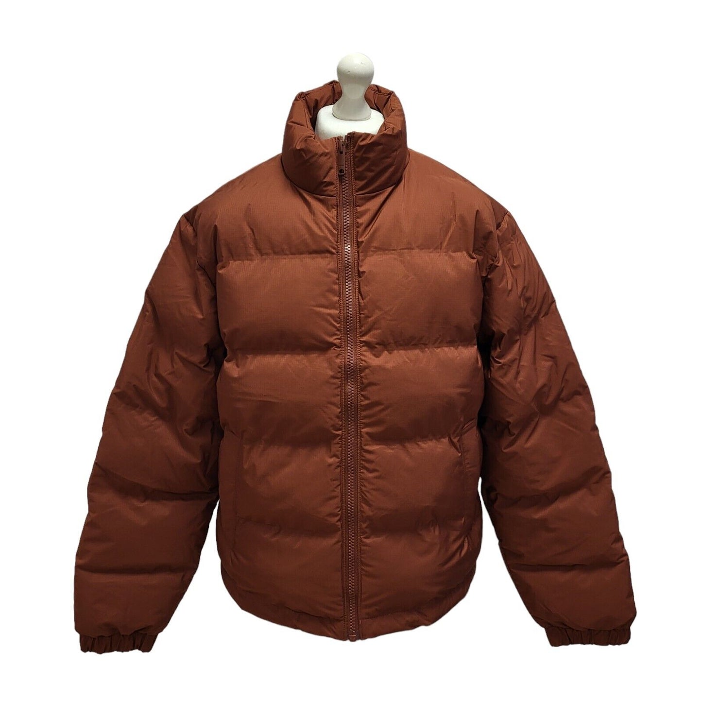 Weekday Brown Zipped Puffer Jacket Uk Men's Large BB304