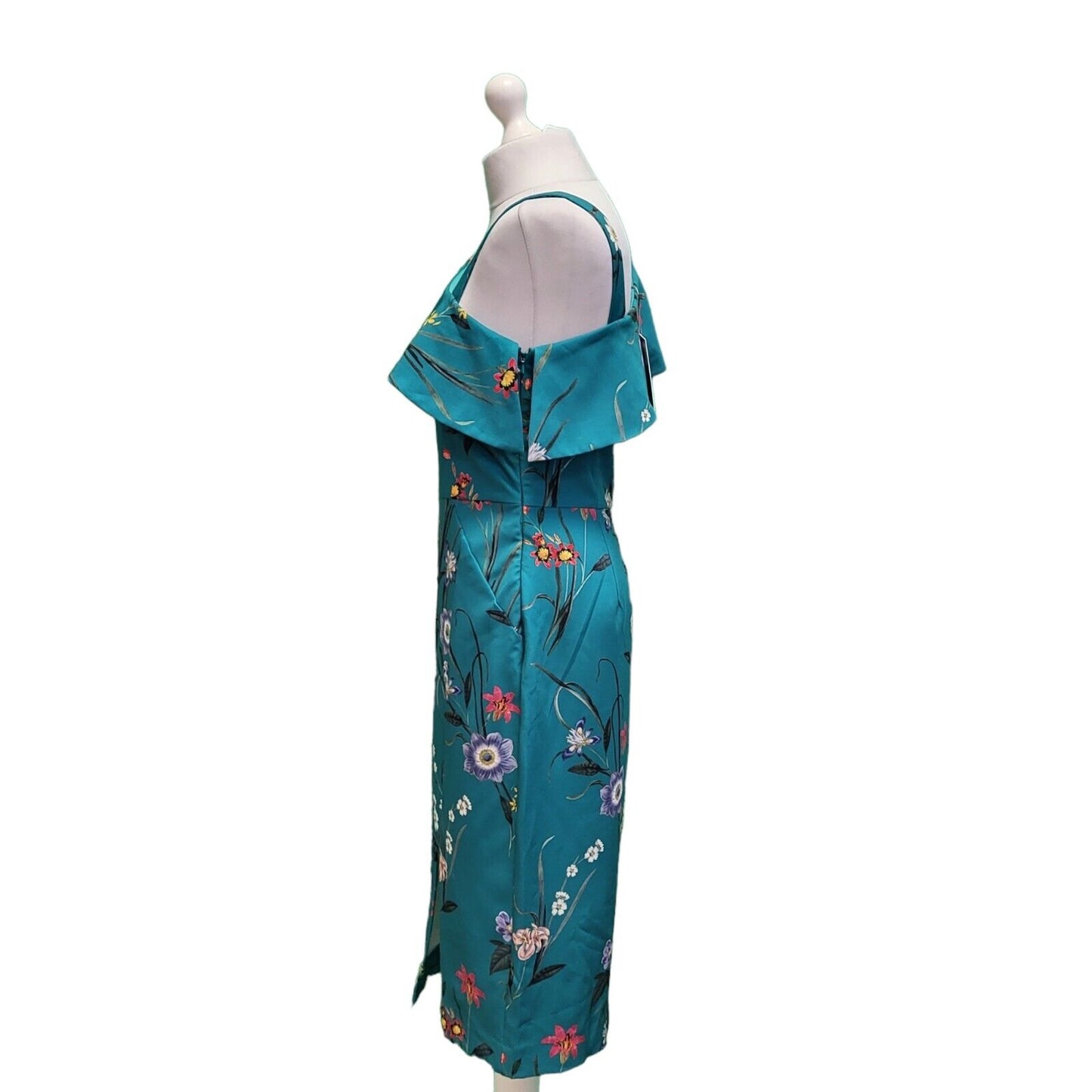 Oasis Green Floral Sleeveless Bodycon Pencil Dress Women's BNWT UK 12 G810