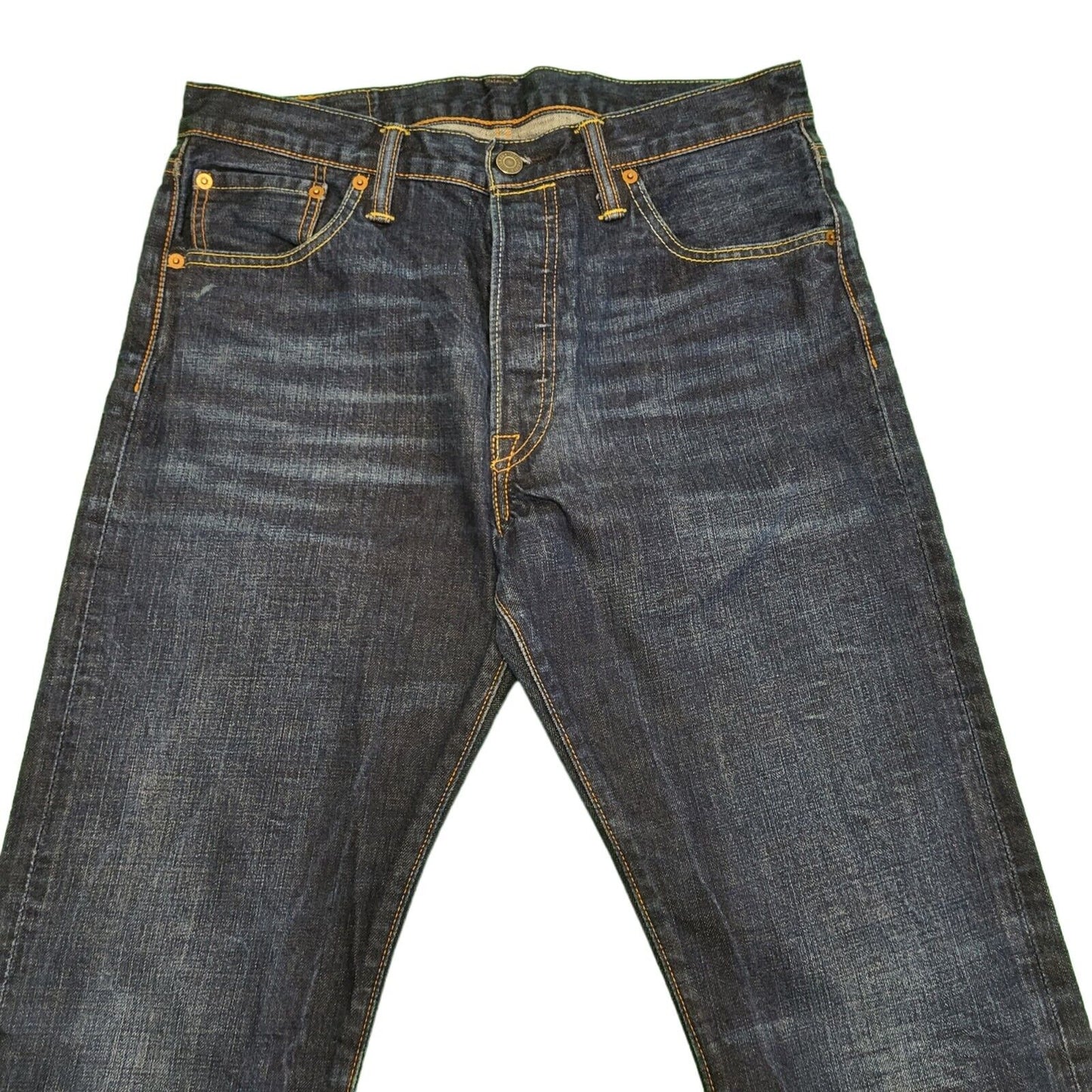 Levi's 501 Blue Straight Leg Button Fly Denim Jeans Men's UK M W32 L30 H524