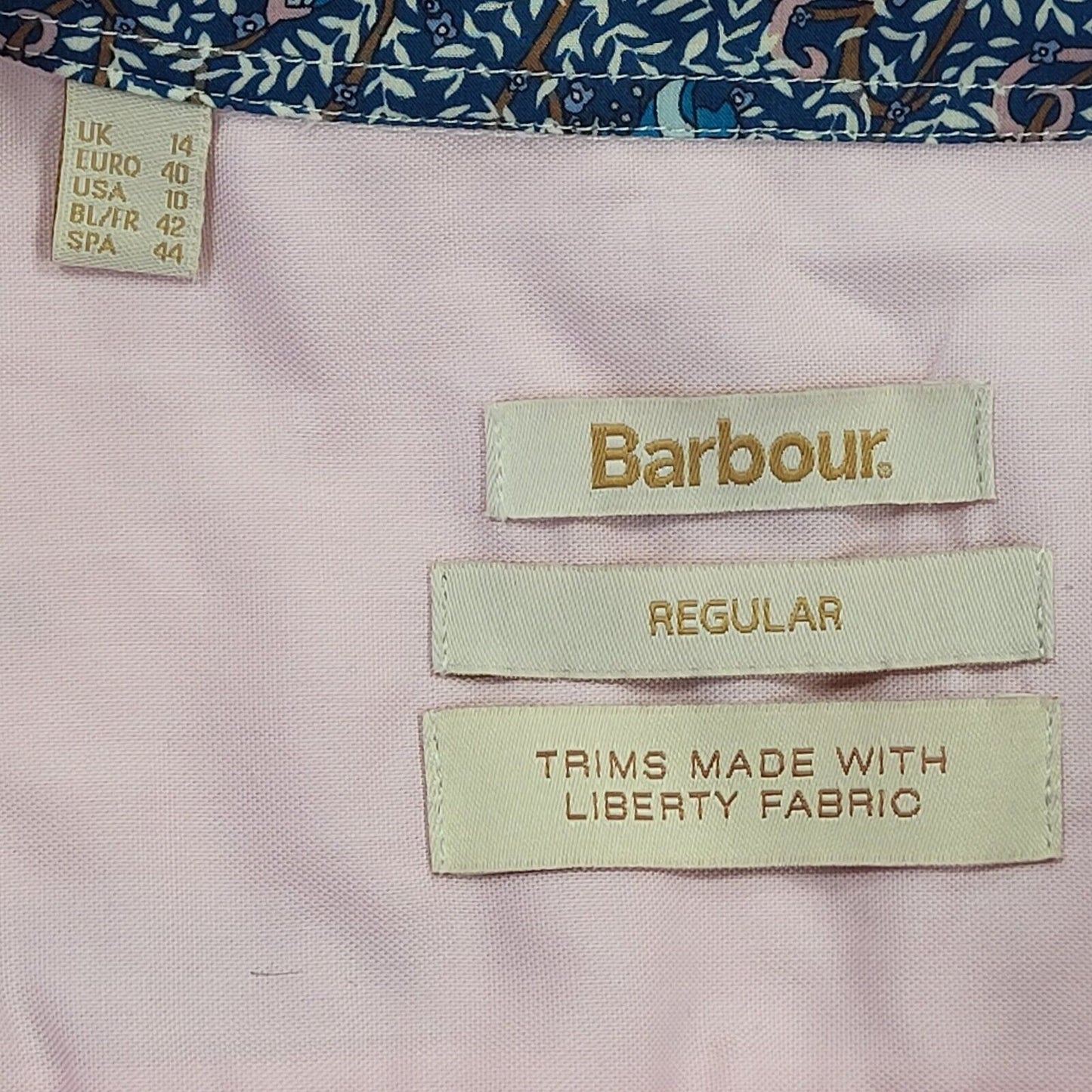 Barbour Pink Solid Long Sleeve Shirt Uk Women's Size 14 BB391