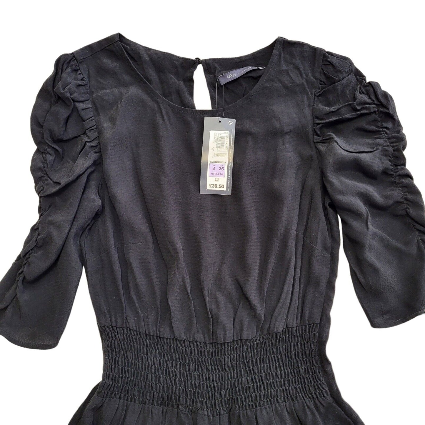 M&S Marks & Spencer Black Jumpsuit Uk Women's 8 W26 L28 Bnwt G117