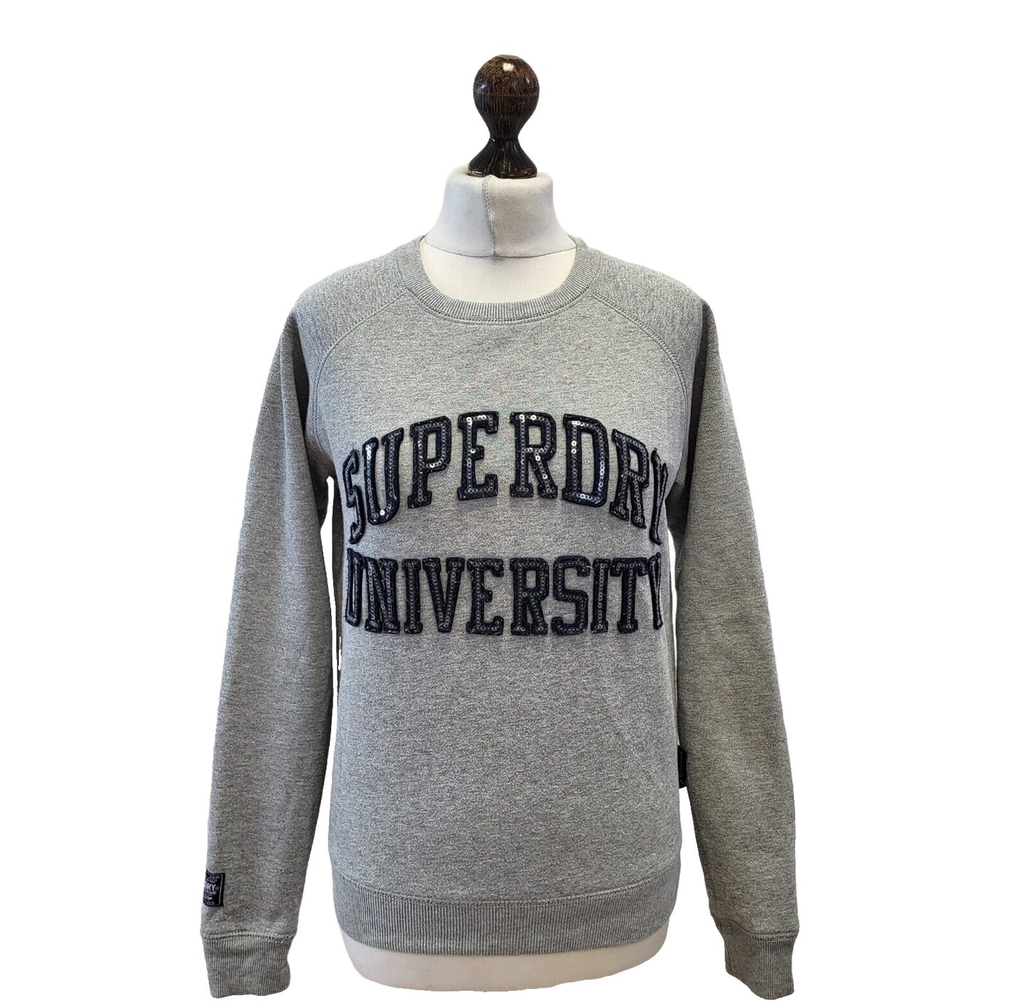 Superdry Grey Round Neck Sweatshirt Uk Women's XS Eu 34 G239