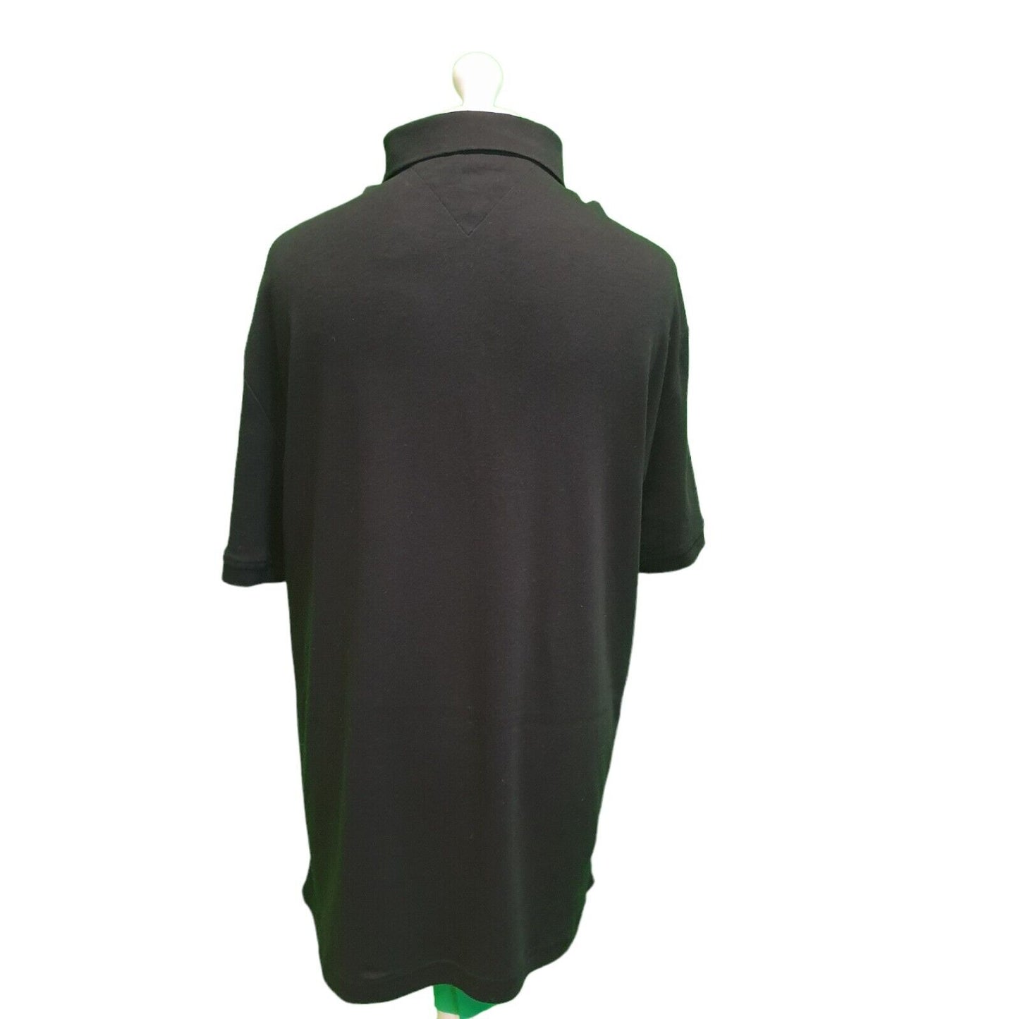 Tommy Hilfiger Black Custom Fit Black Stretch polo T-Shirt Men's UK 2XL H368