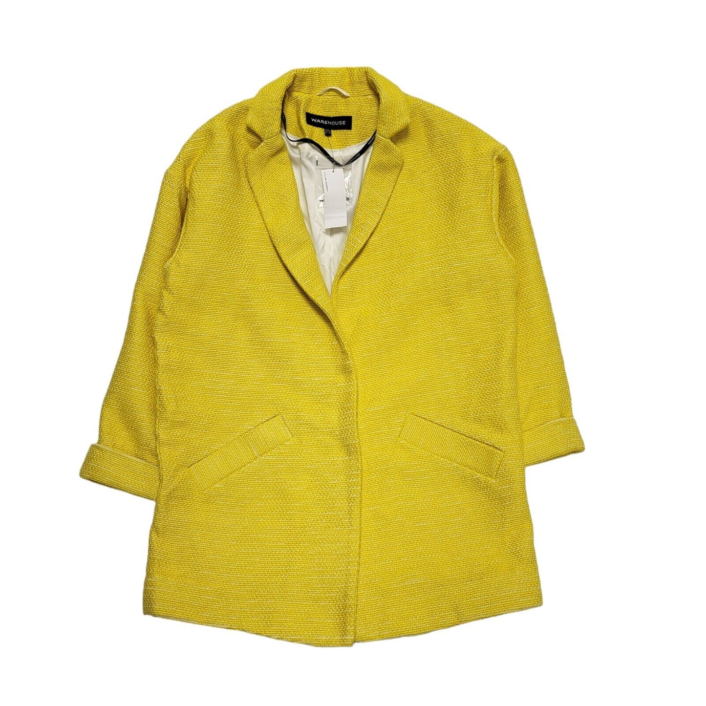 Warehouse Yellow Button Formal/Casual Coat UK Women's 8 Bnwt BB317