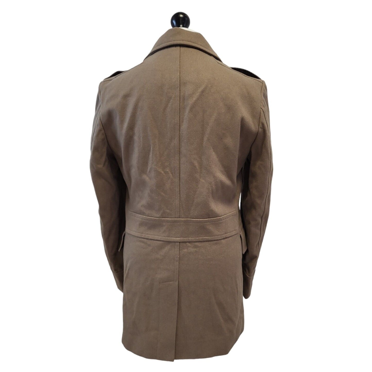 Marks & Spencer Brown Double Breasted Wool Coat Uk Men's Small Bnwt G692